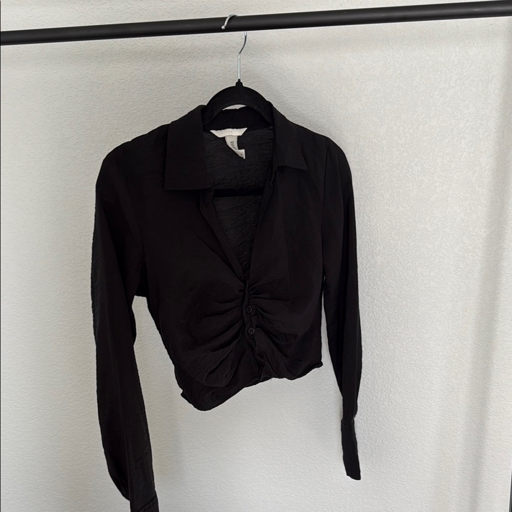 H&M Black Ruched Women's Blouse